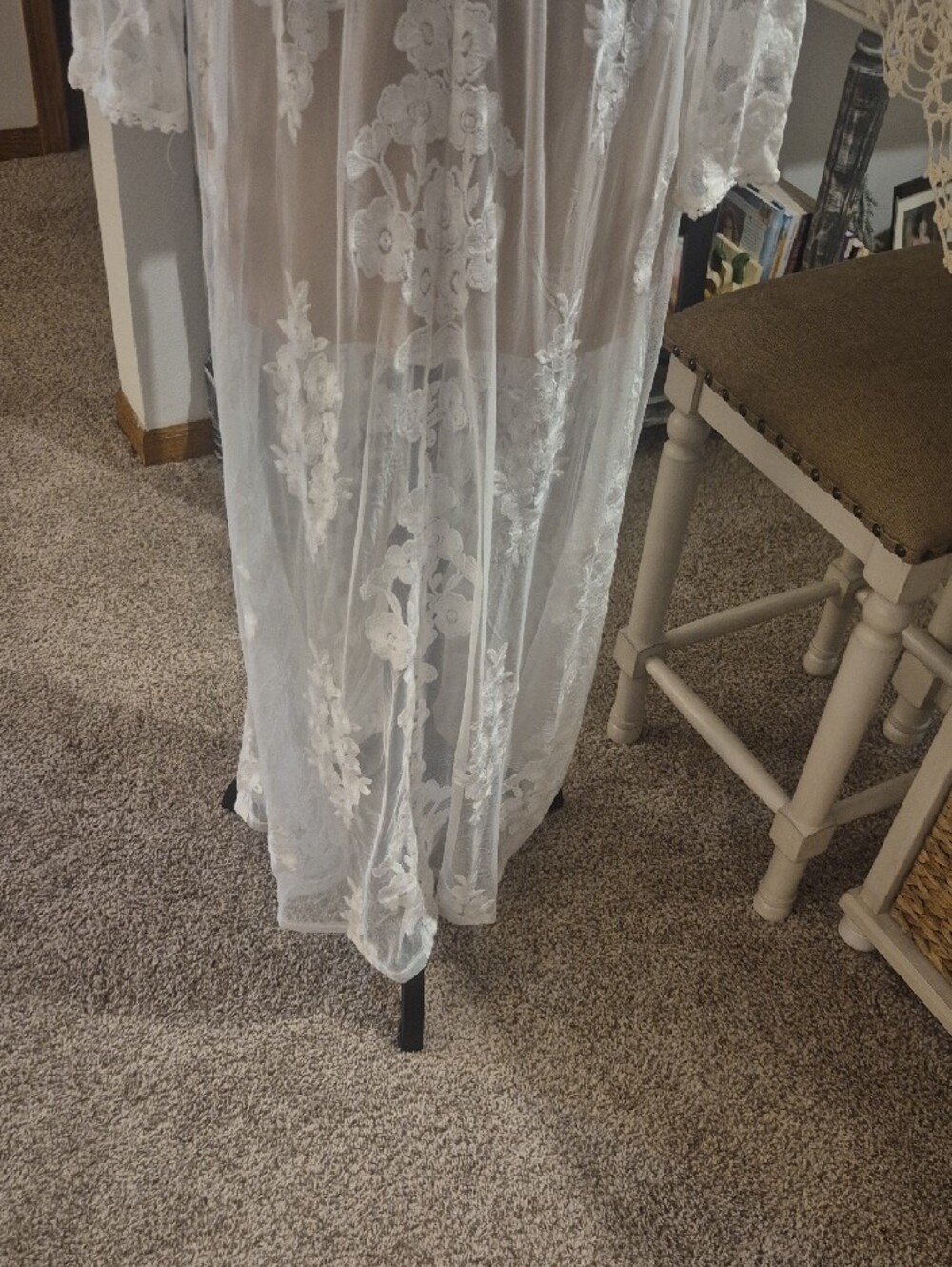 Altar'd State White Sheer Lace Maxi Dress with Floral Embroidery - Picture 14 of 16